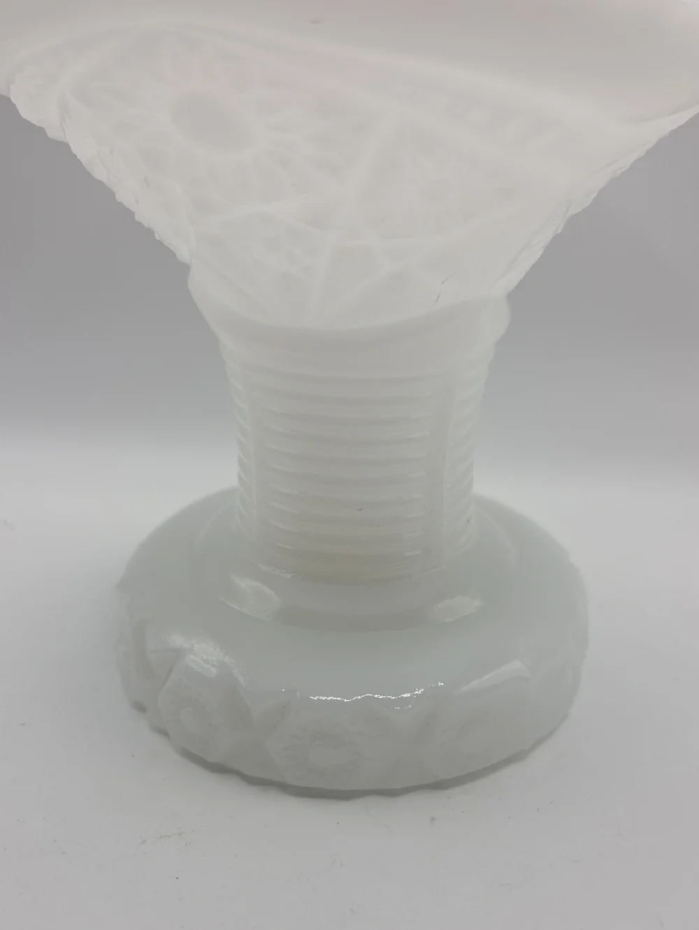 Mckee White Milk Glass Pedestal Compote For Concord Punch Bowl Rare